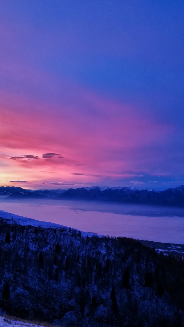 Morning, Blue, Mount Scenery, Sea, Sky. Wallpaper in 720x1280 Resolution