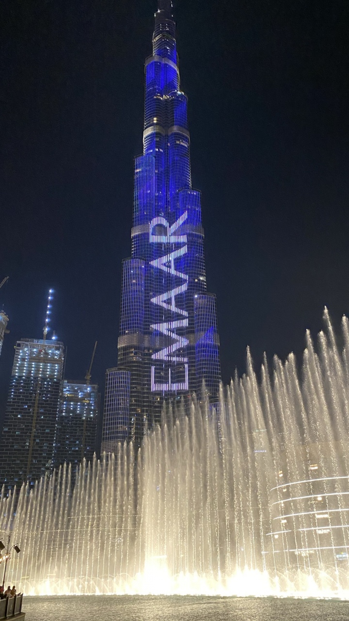 Dubai, Burj Khalifa, Hito, Fuente, Arquitectura. Wallpaper in 720x1280 Resolution