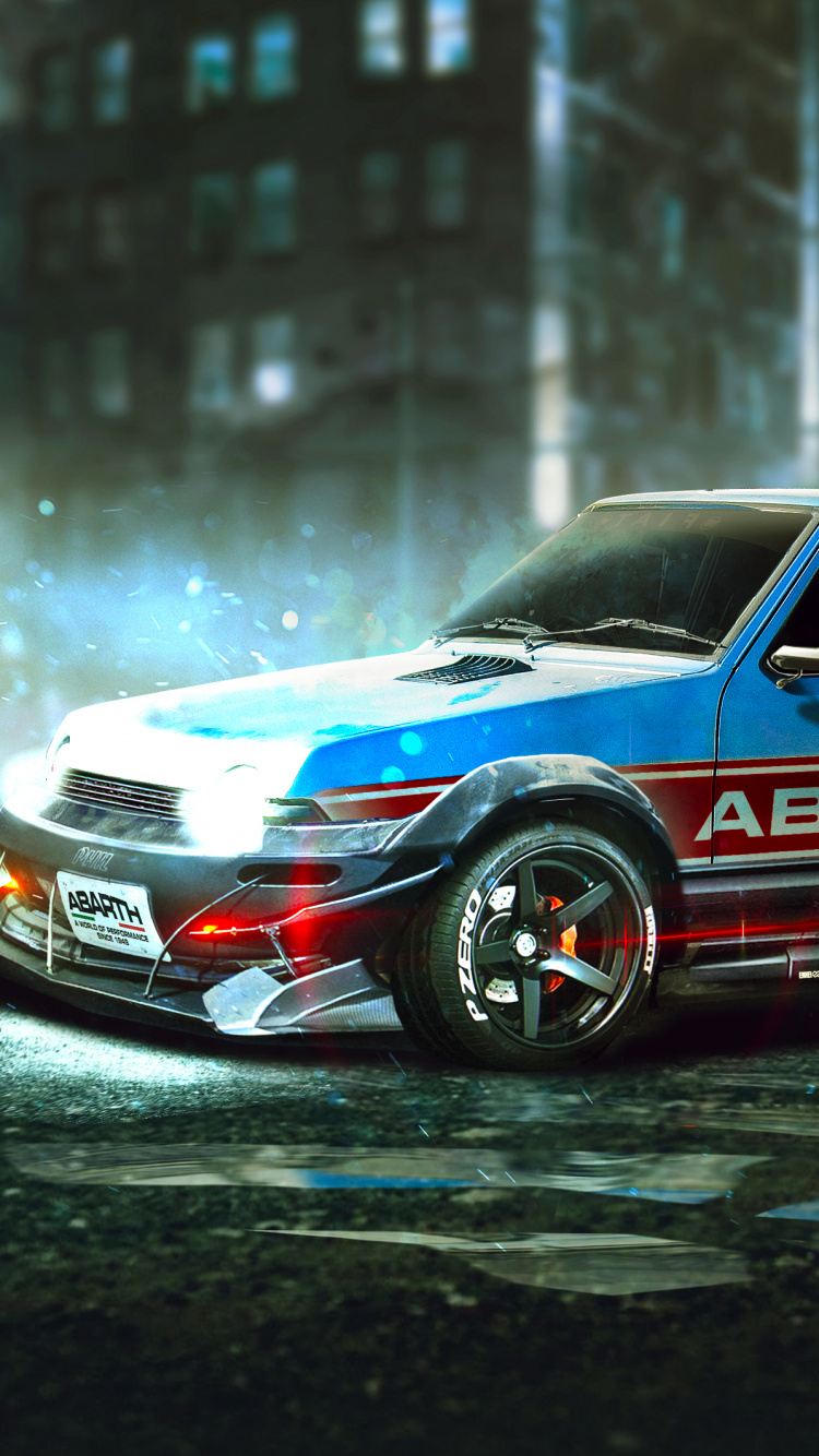 Rouge et Bleu Bmw m 3 Coupé Sur Route. Wallpaper in 750x1334 Resolution