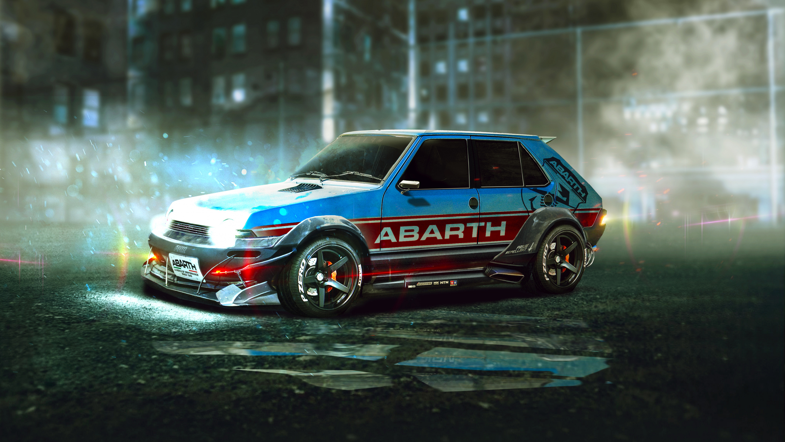 Rot Und Blau Bmw m 3 Coupe Unterwegs On. Wallpaper in 2560x1440 Resolution