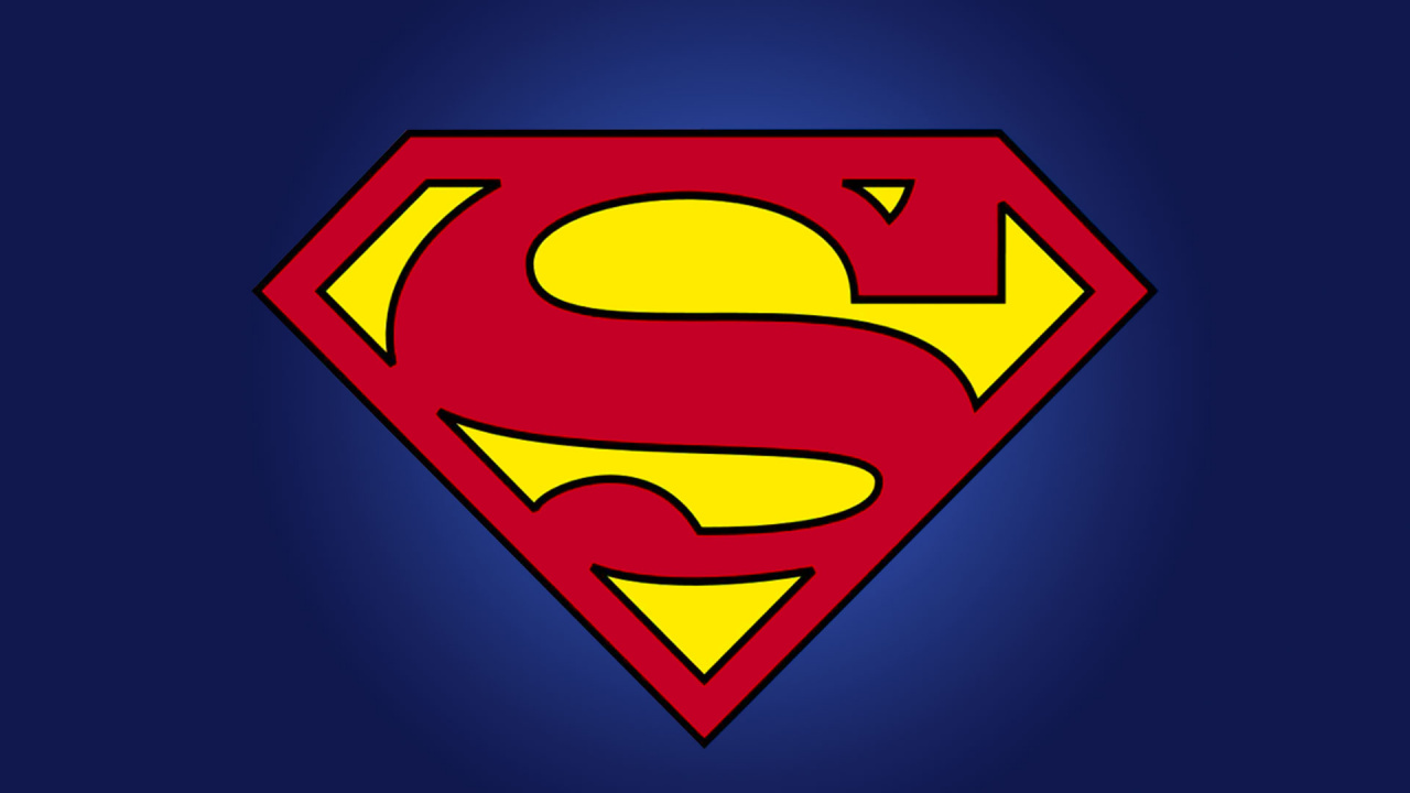 Blue and Yellow Superman Logo. Wallpaper in 1280x720 Resolution