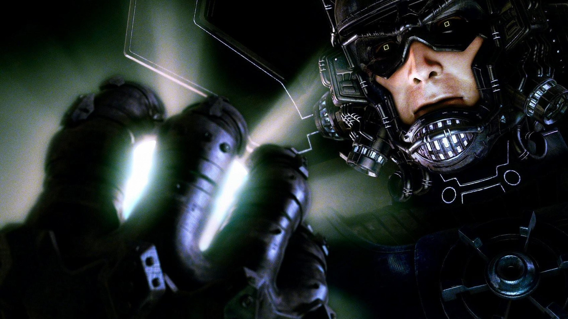 Black and Green Robot Illustration. Wallpaper in 1920x1080 Resolution