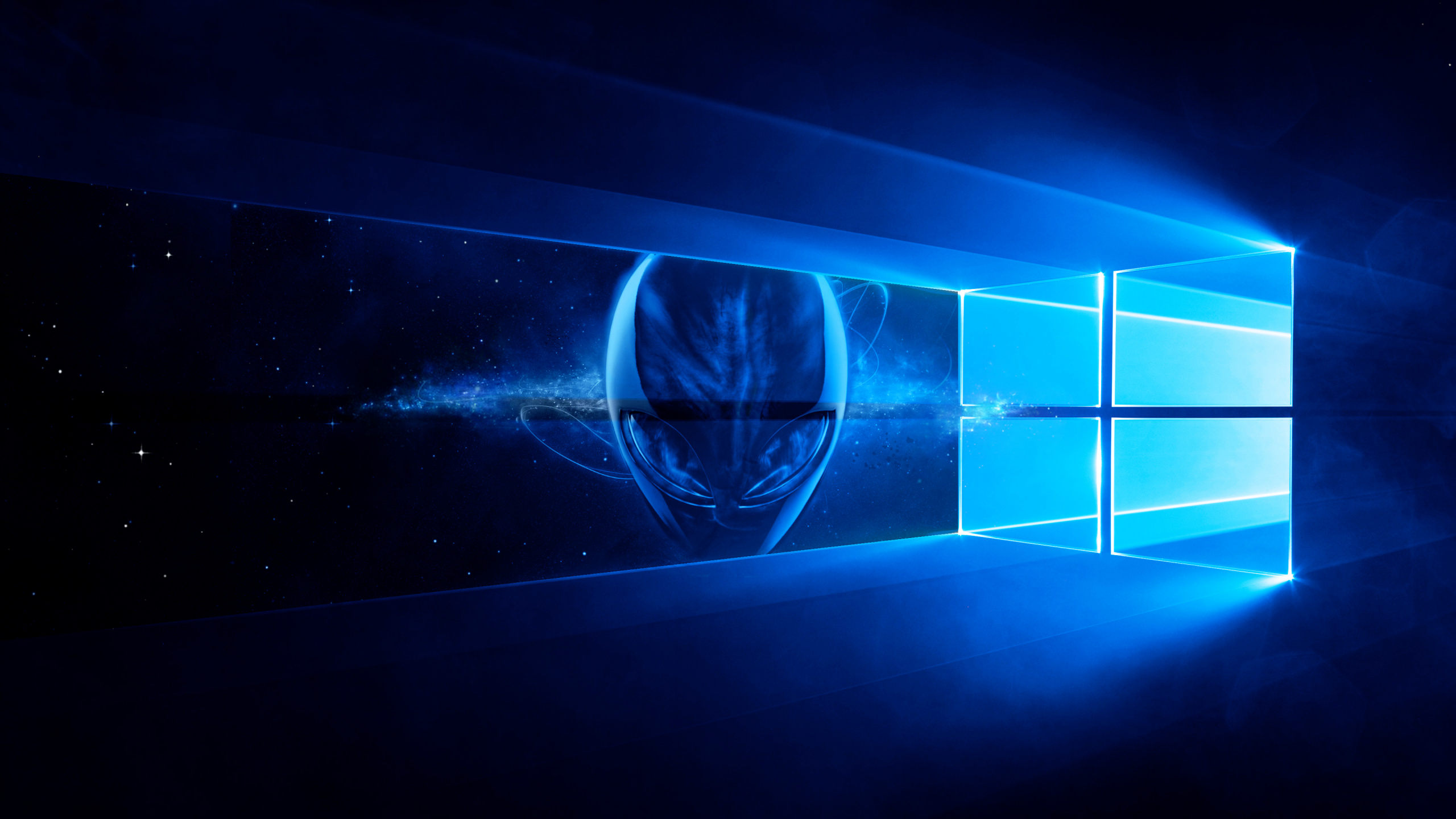 Alienware, Azul, Luz, Microsoft Windows, Energía. Wallpaper in 2560x1440 Resolution