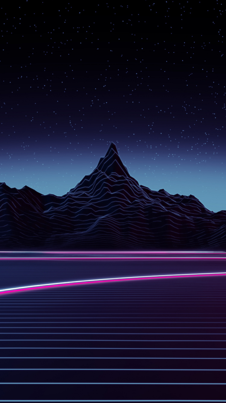 自然景观, 空间, Synthwave, 艺术, 艺术家 壁纸 750x1334 允许