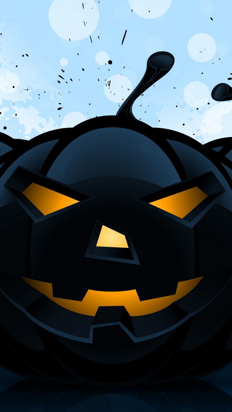 Pumpkin, Illustration, Darkness, Halloween, Jack o Lantern. Wallpaper in 750x1334 Resolution
