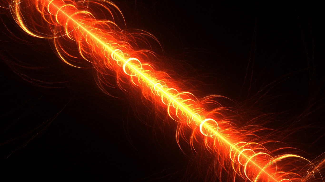 Lumière Orange et Blanche Sur Fond Noir. Wallpaper in 1366x768 Resolution