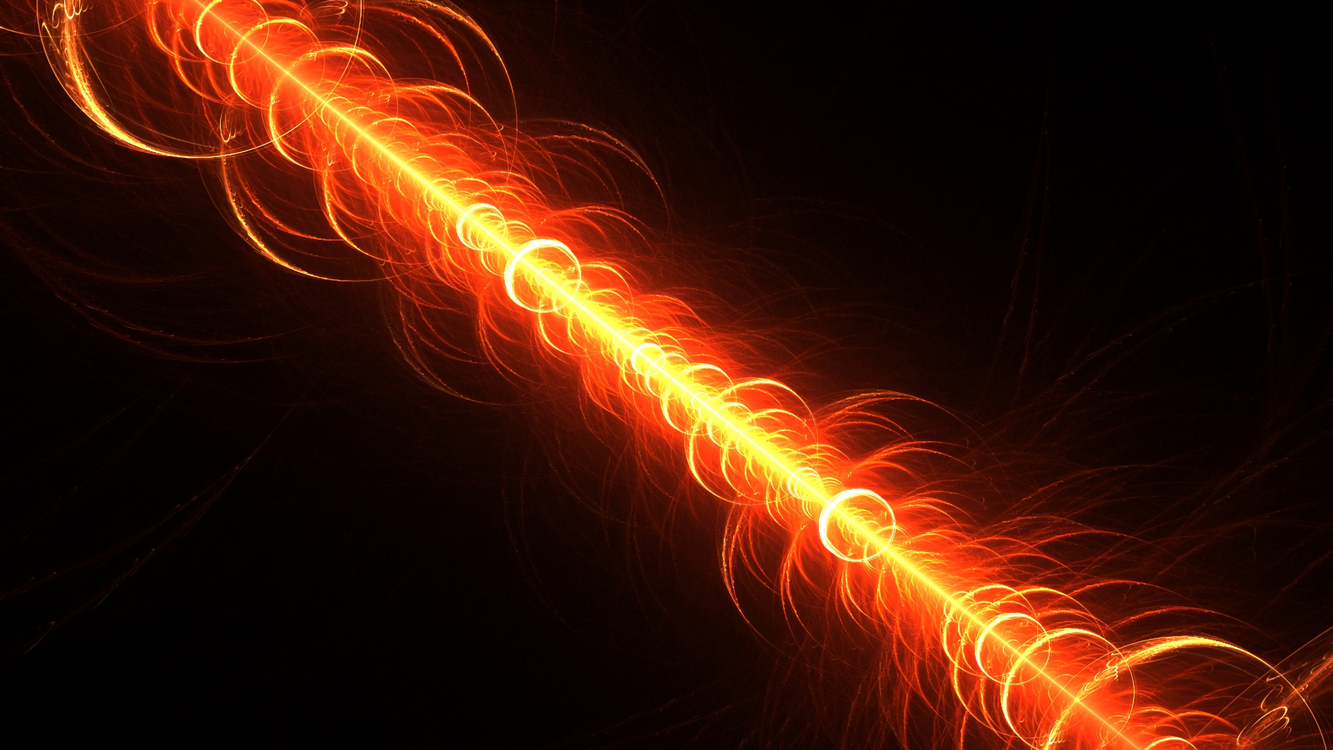 Lumière Orange et Blanche Sur Fond Noir. Wallpaper in 1920x1080 Resolution