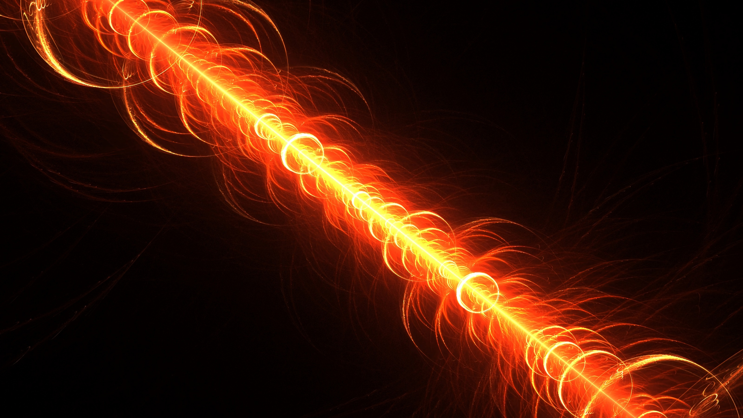 Lumière Orange et Blanche Sur Fond Noir. Wallpaper in 2560x1440 Resolution