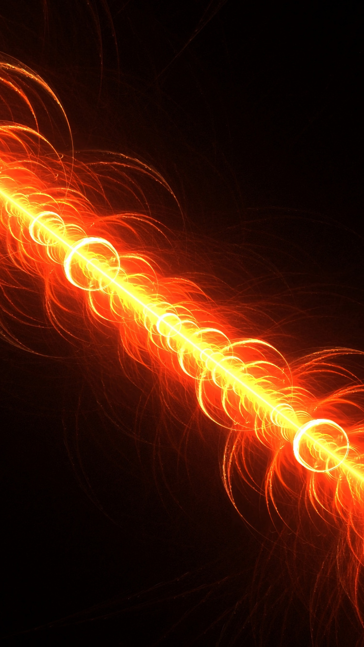 Orange and White Light in Black Background. Wallpaper in 750x1334 Resolution