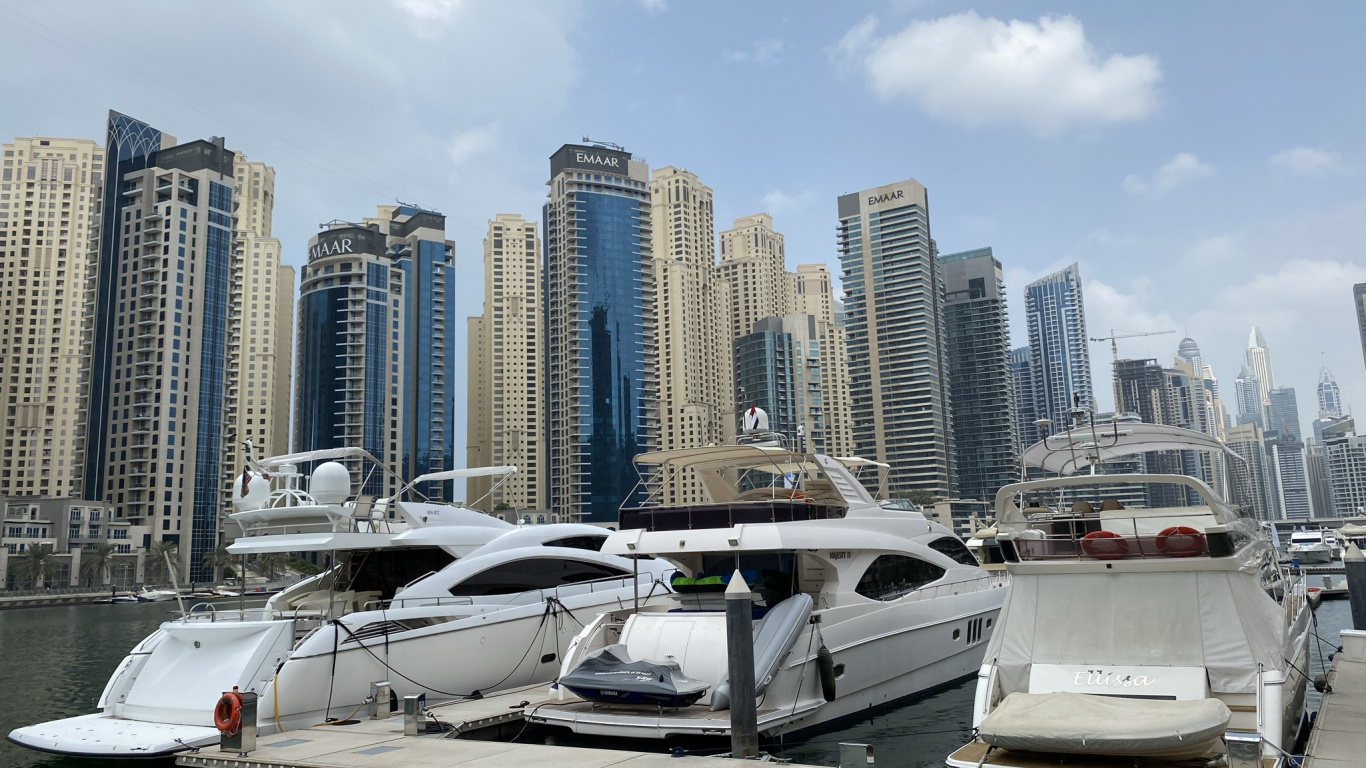 Dubai, Dubai Marina, Marina, Wasser, Tower Block. Wallpaper in 1366x768 Resolution