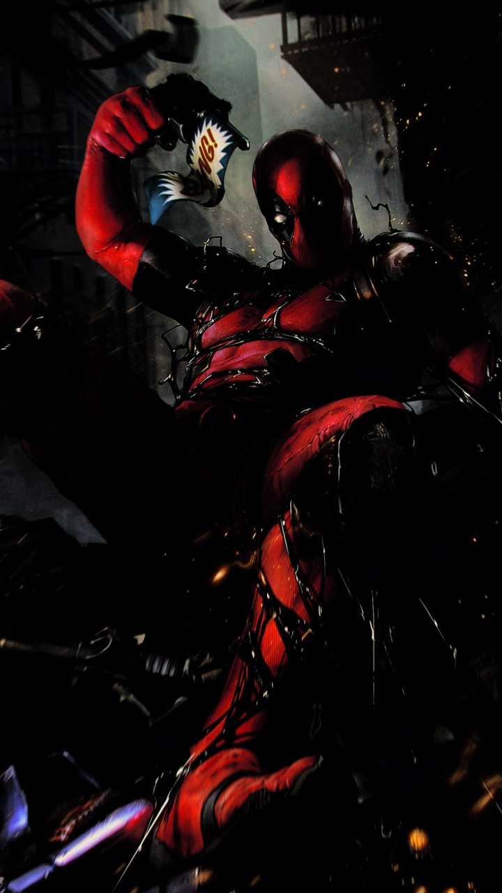 Deadpool, Art, Event, Darkness, Recreation. Wallpaper in 720x1280 Resolution