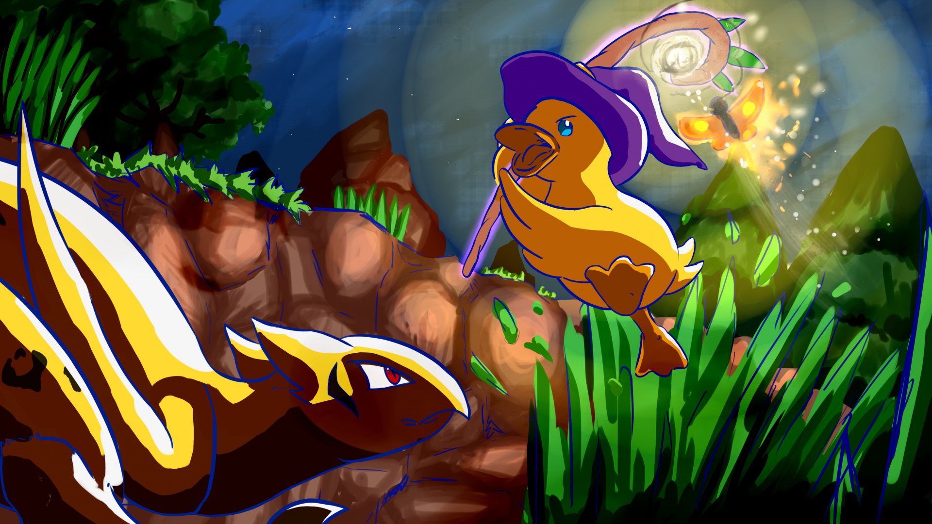 Art, Environnement Naturel, Botanique, Les Gens Dans la Nature, Cartoon. Wallpaper in 1920x1080 Resolution