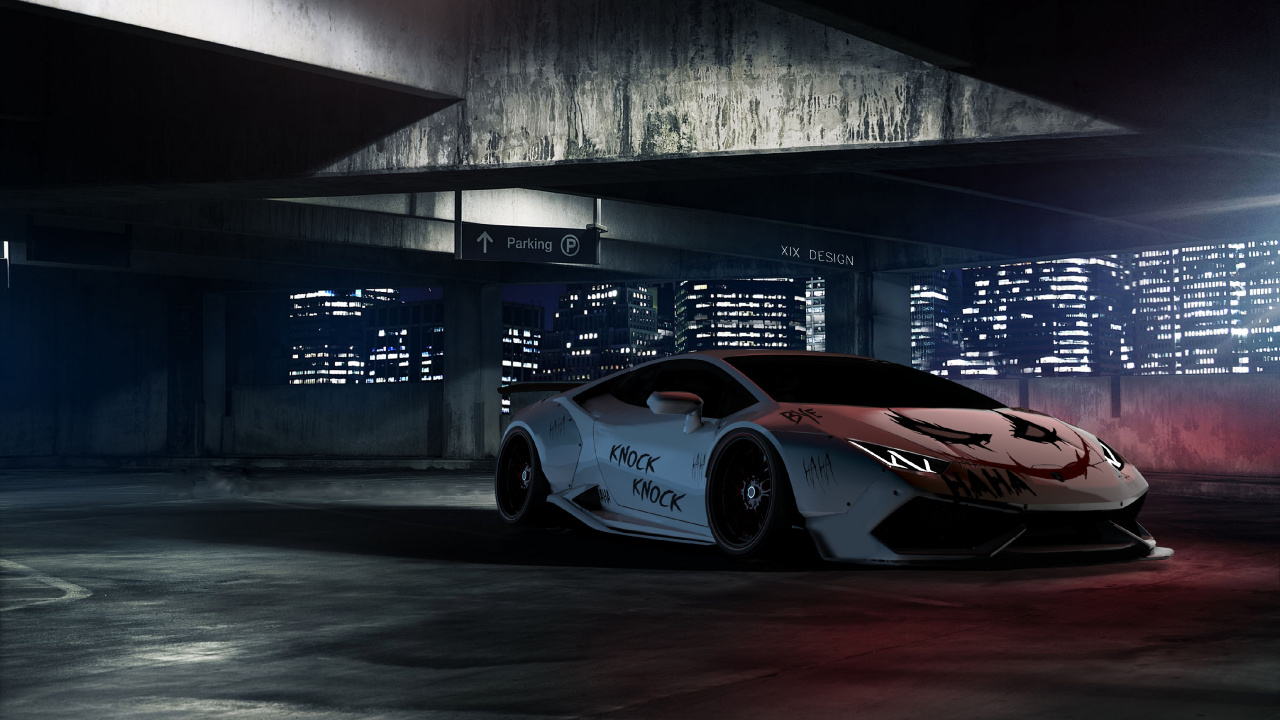 Voiture de Sport Ferrari Blanche et Rouge. Wallpaper in 1280x720 Resolution