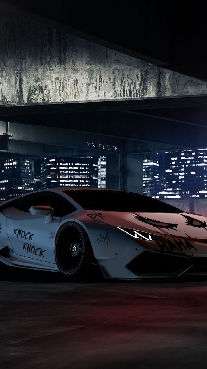 Voiture de Sport Ferrari Blanche et Rouge. Wallpaper in 720x1280 Resolution