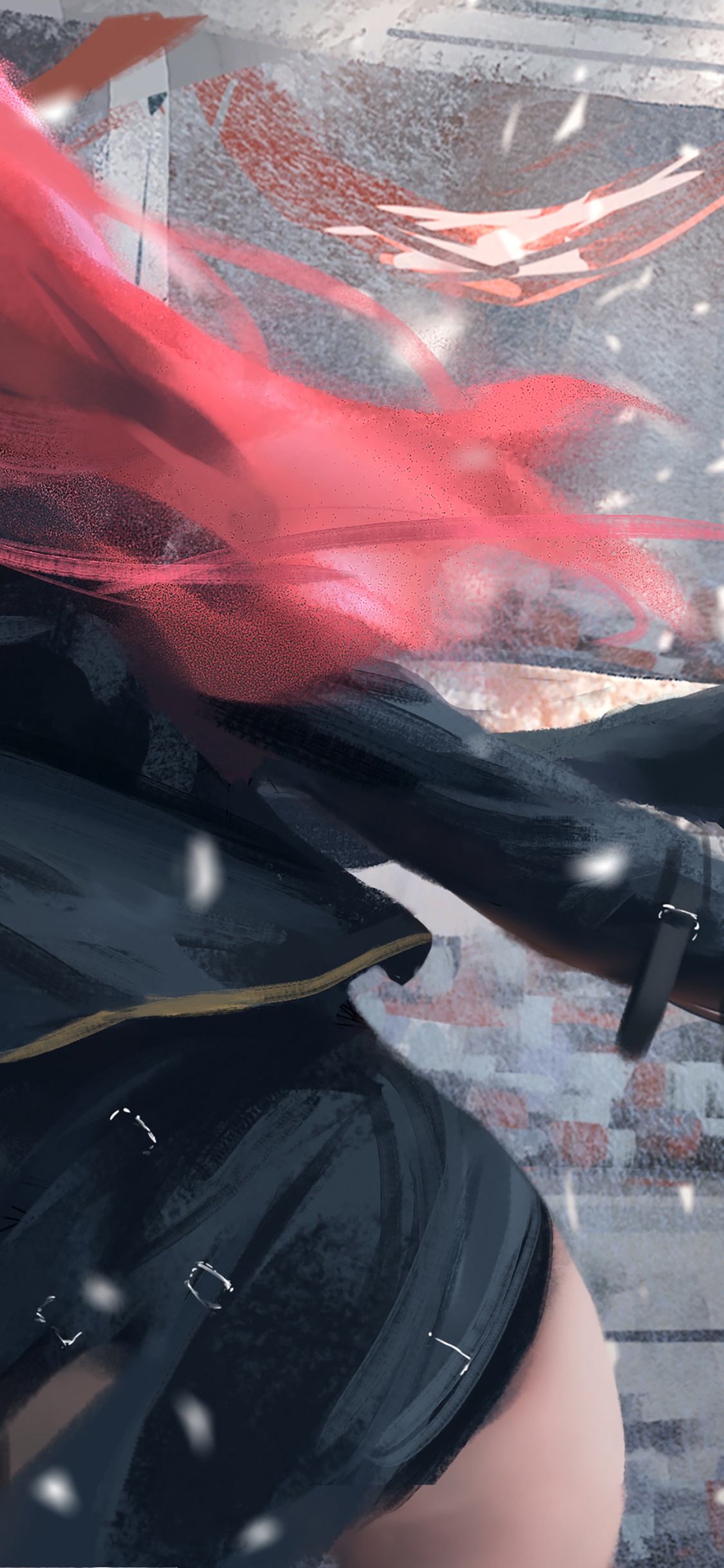 Femme en Robe Noire Debout Dans la Rue. Wallpaper in 1125x2436 Resolution