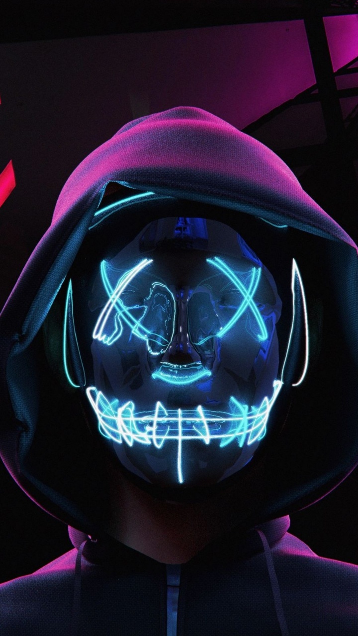 Neon, Morado, Negro, Quijada, Violeta. Wallpaper in 720x1280 Resolution