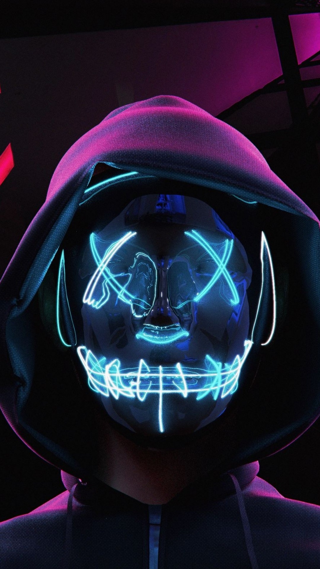 Neon, Purpur, Schwarz, Kiefer, Veilchen. Wallpaper in 1080x1920 Resolution