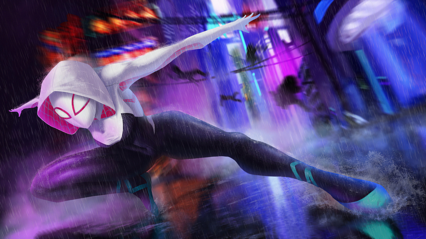 Woman in White Shirt and Gray Pants. Wallpaper in 1366x768 Resolution