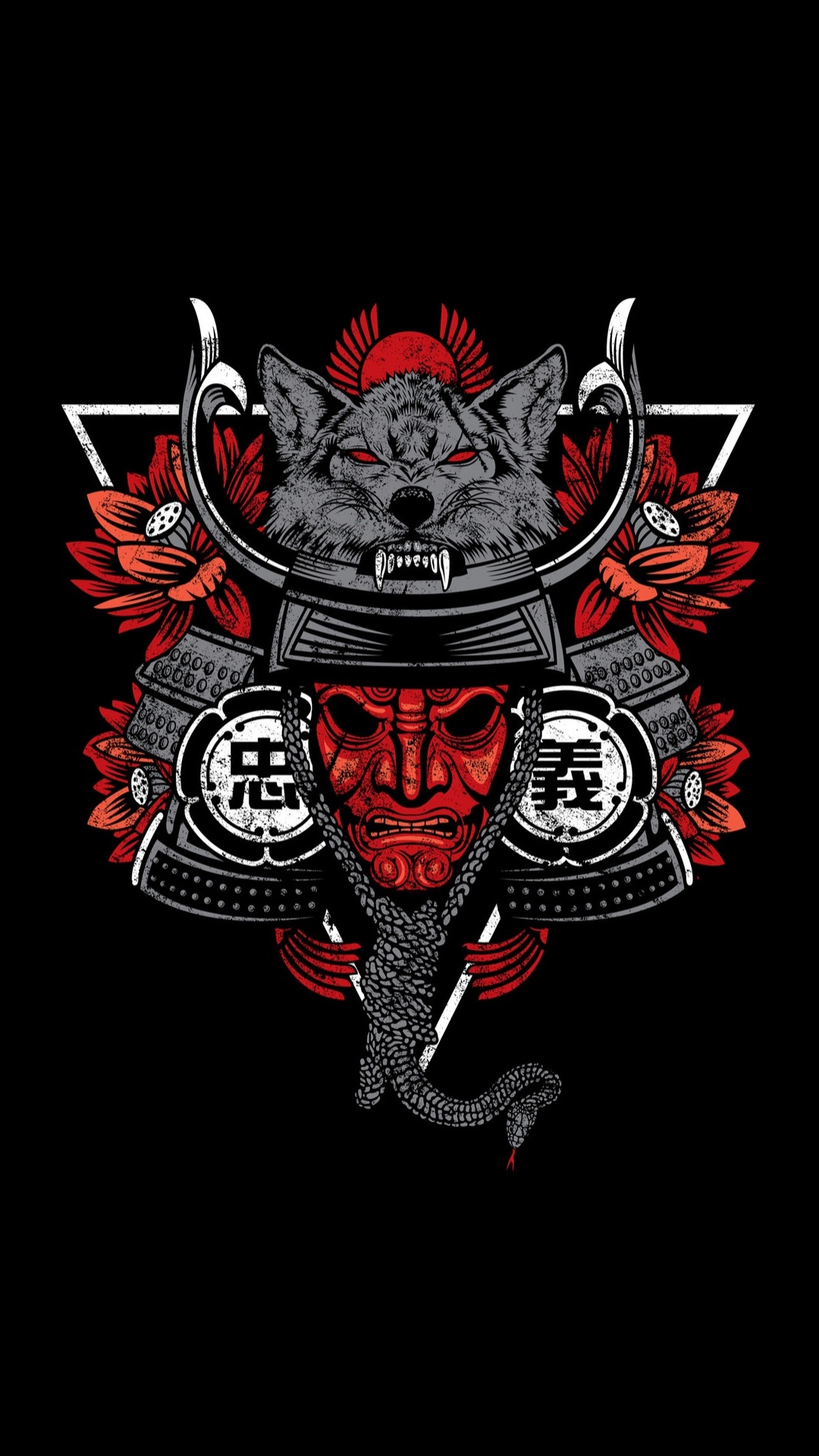 Japanisches Samurai-Logo, Japanische Kunst, Japan, Samurai, Kunst. Wallpaper in 1080x1920 Resolution