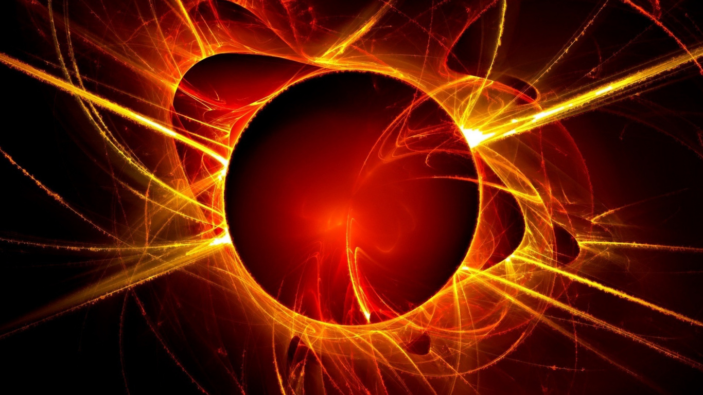 Gelbes Und Rotes Licht Digitale Tapete. Wallpaper in 1366x768 Resolution