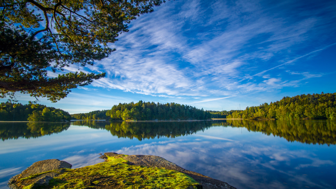 Loch, Azul, Naturaleza, Agua, Cuerpo de Agua. Wallpaper in 1366x768 Resolution