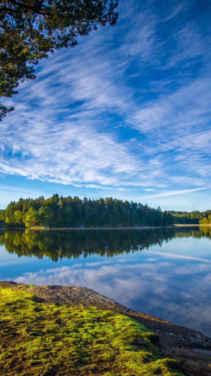 Loch, Delsjn, Blue, Nature, Gothenburg Sweden Lake. Wallpaper in 720x1280 Resolution