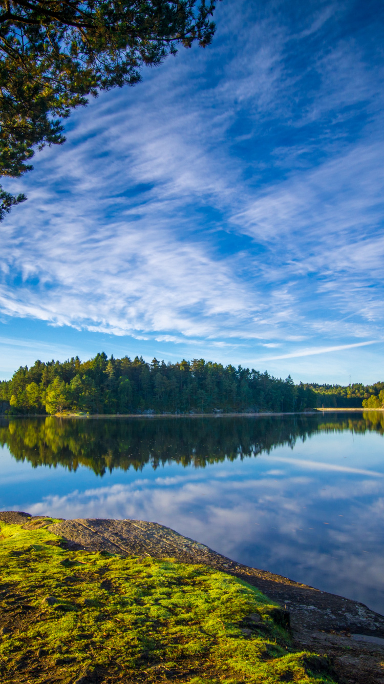 Loch, Delsjn, Blue, Nature, Gothenburg Sweden Lake. Wallpaper in 750x1334 Resolution