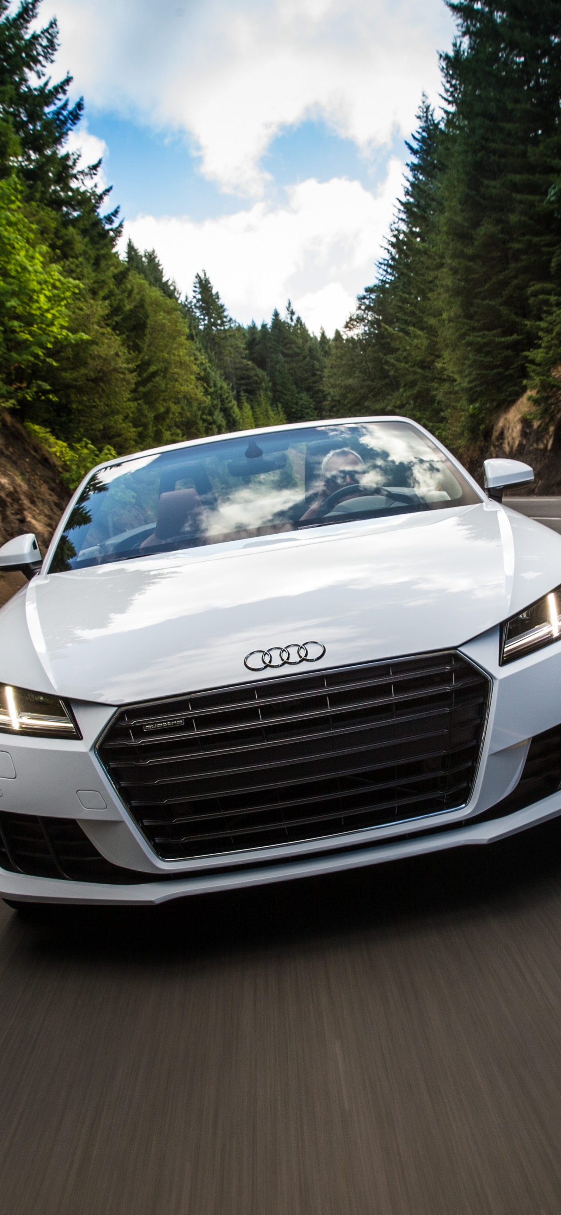 White Audi a 4 on Road During Daytime. Wallpaper in 1125x2436 Resolution