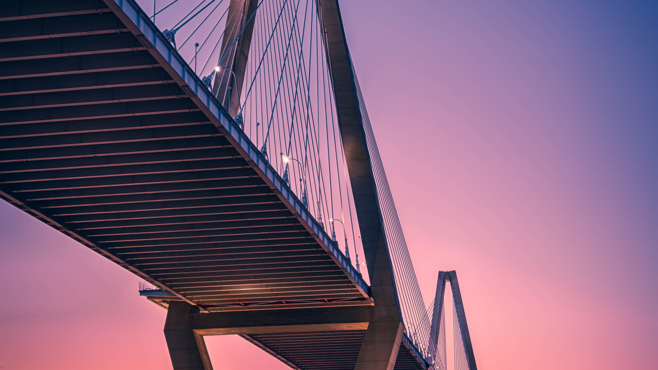 Gray Metal Bridge Under Blue Sky During Daytime. Wallpaper in 1280x720 Resolution