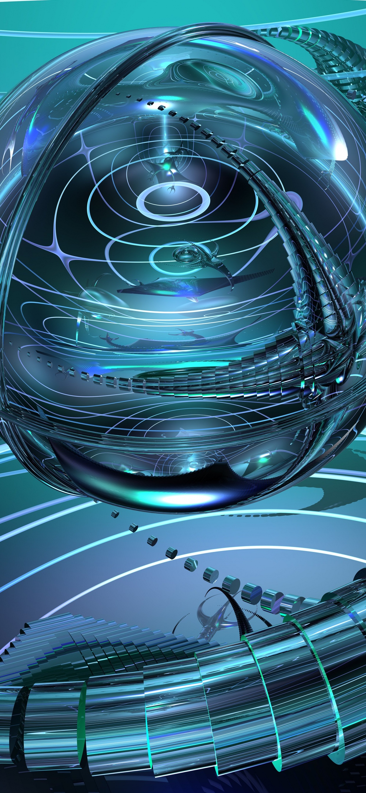 分形技术, 圆圈, 球体, 海洋生物学, 能源 壁纸 1242x2688 允许