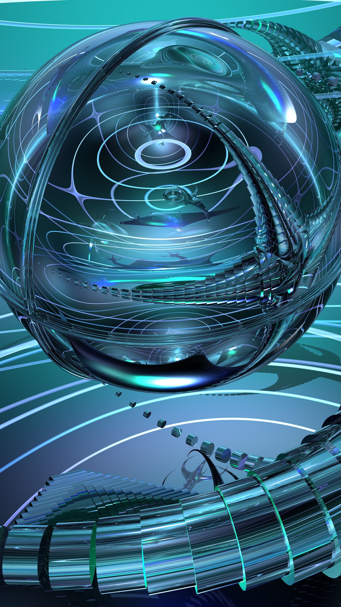 分形技术, 圆圈, 球体, 海洋生物学, 能源 壁纸 1440x2560 允许