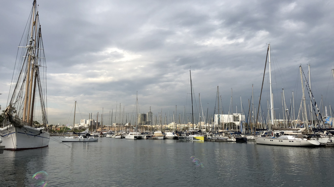 Marina, Eau, Voile, Mât, Bateau. Wallpaper in 1366x768 Resolution