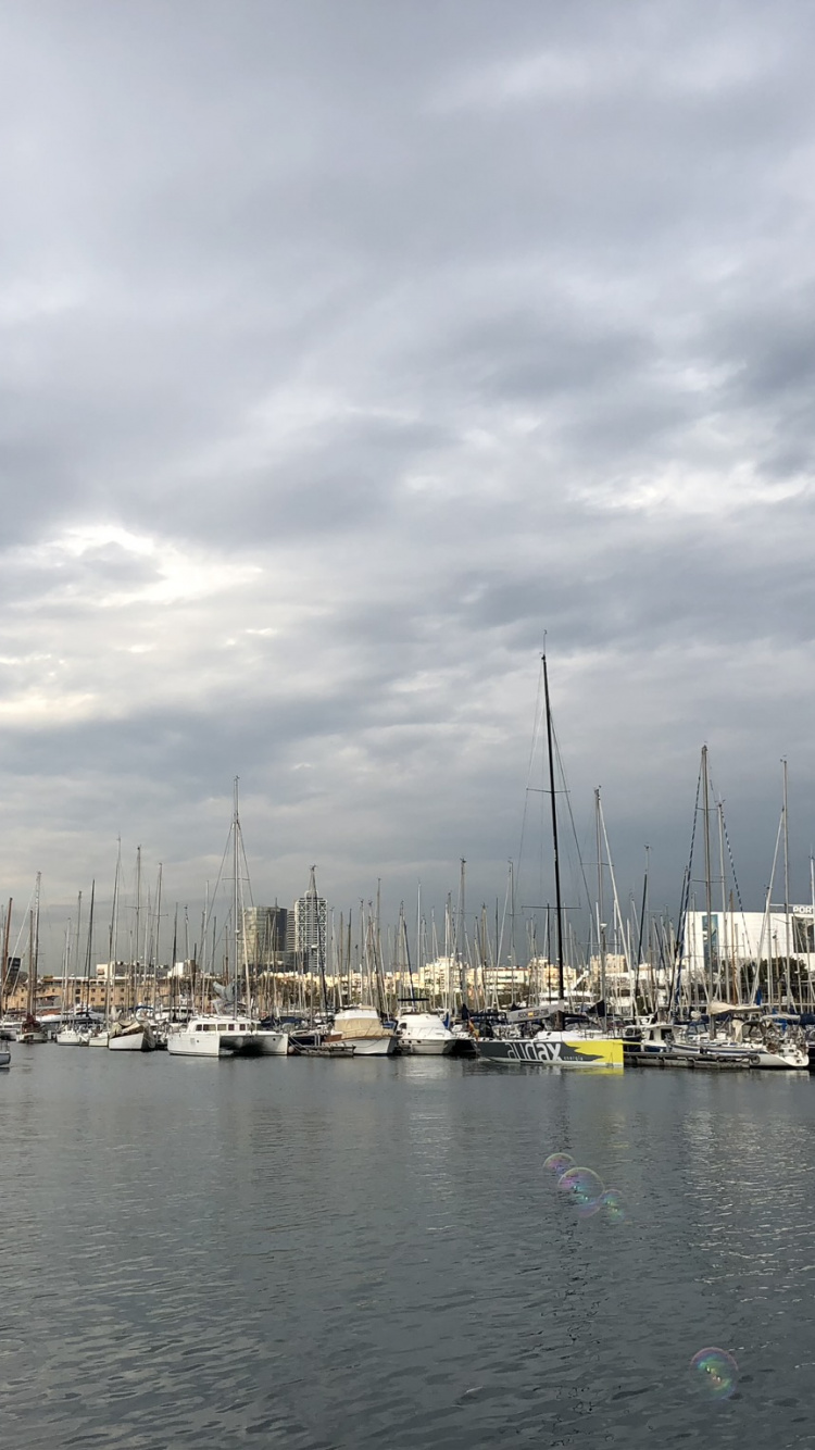 扬帆, 桅杆, 船只, 海港, 液体 壁纸 750x1334 允许