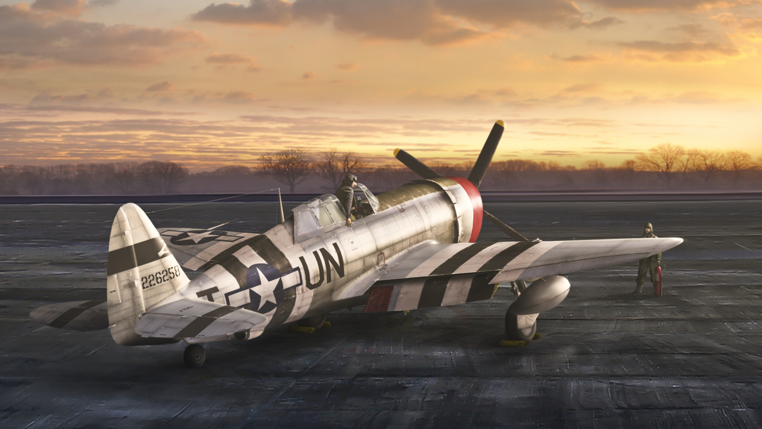 Weißes Und Rotes Düsenflugzeug Auf Dem Flughafen Während Des Sonnenuntergangs. Wallpaper in 2560x1440 Resolution