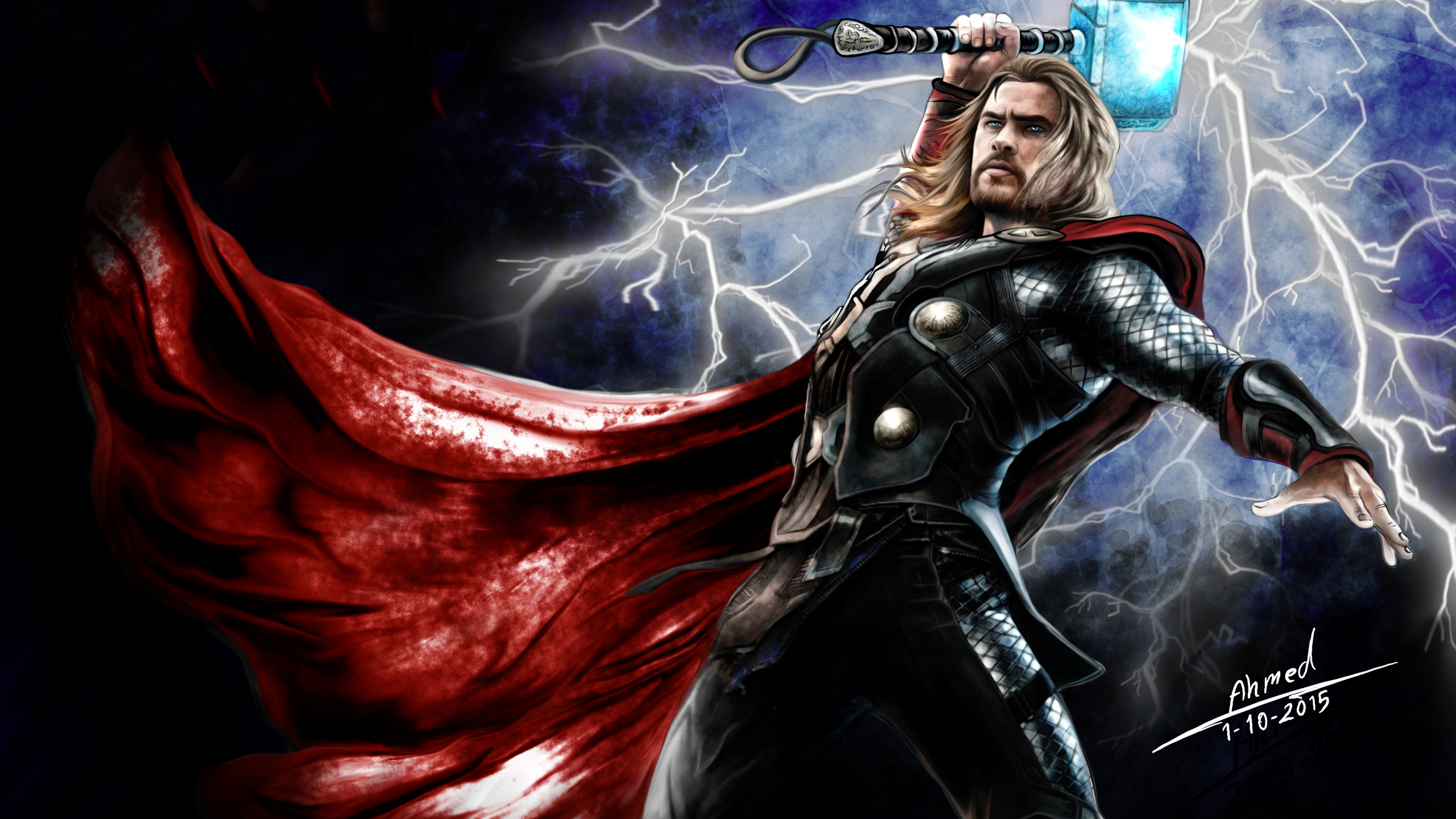 Mann in Schwarzer Lederjacke Und Hose Mit Einer Schwarz-roten Waffe. Wallpaper in 2560x1440 Resolution