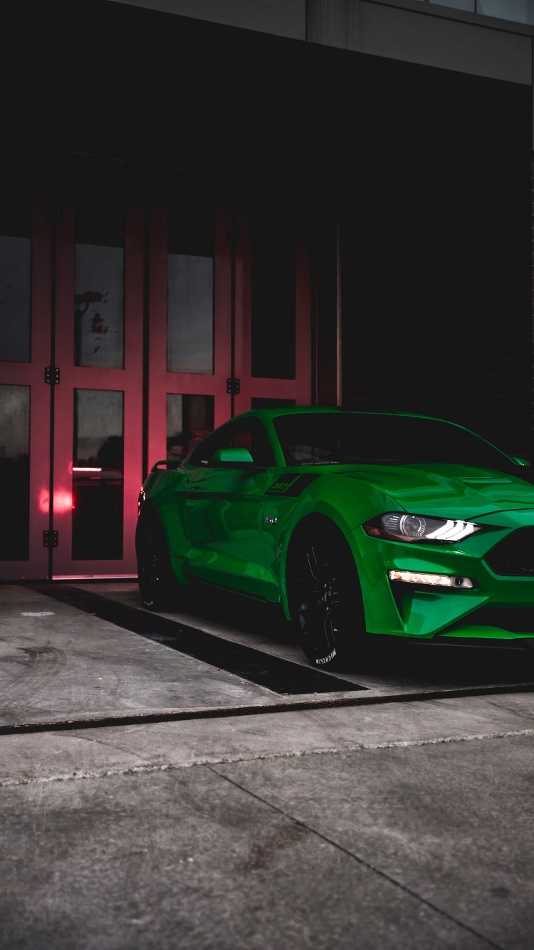 Cooler Grüner Mustang, Ford Mustang, Sportwagen, Shelby Mustang, Ford. Wallpaper in 750x1334 Resolution