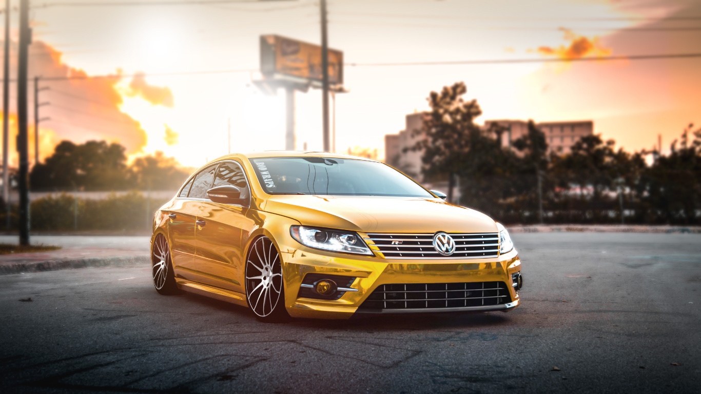 Yellow Mercedes Benz Coupe on Road During Daytime. Wallpaper in 1366x768 Resolution