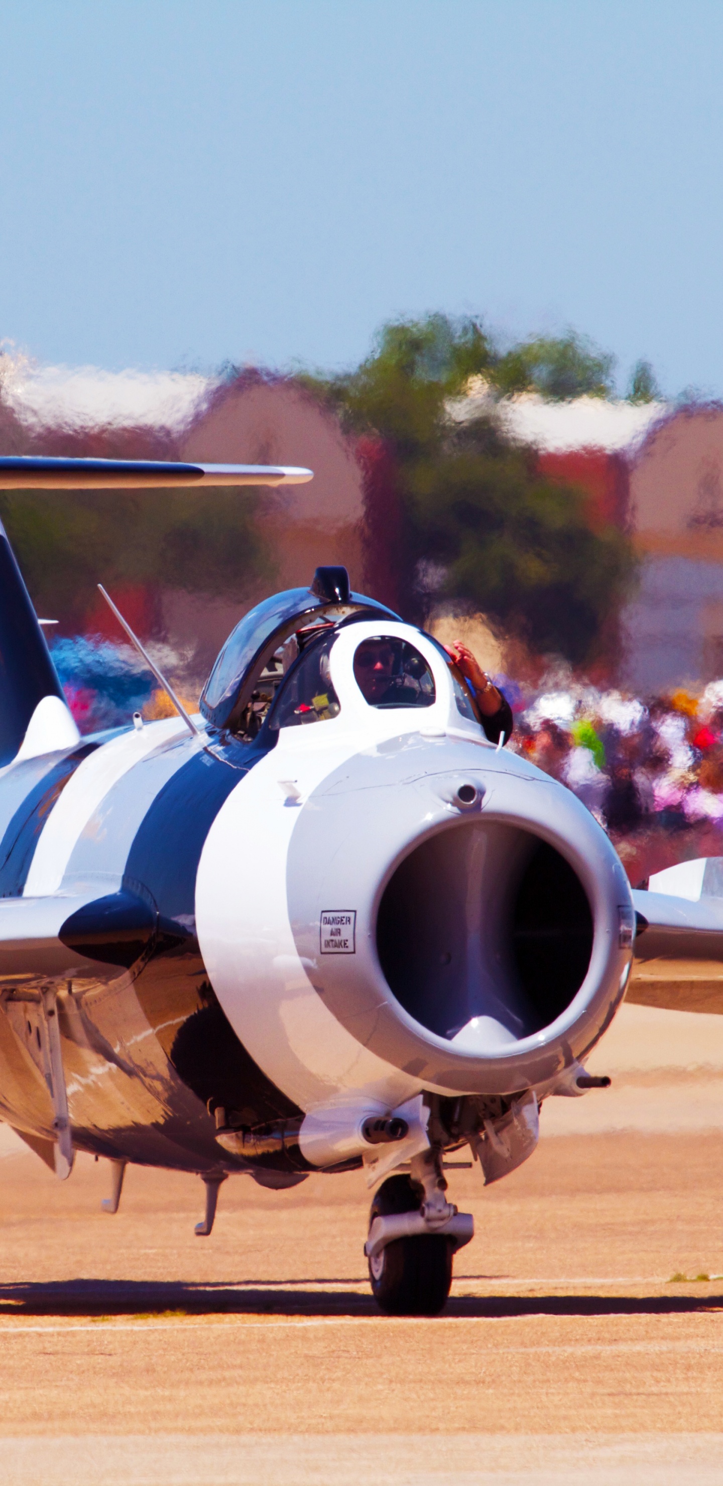 Avión Blanco y Azul en Campo Marrón Durante el Día. Wallpaper in 1440x2960 Resolution