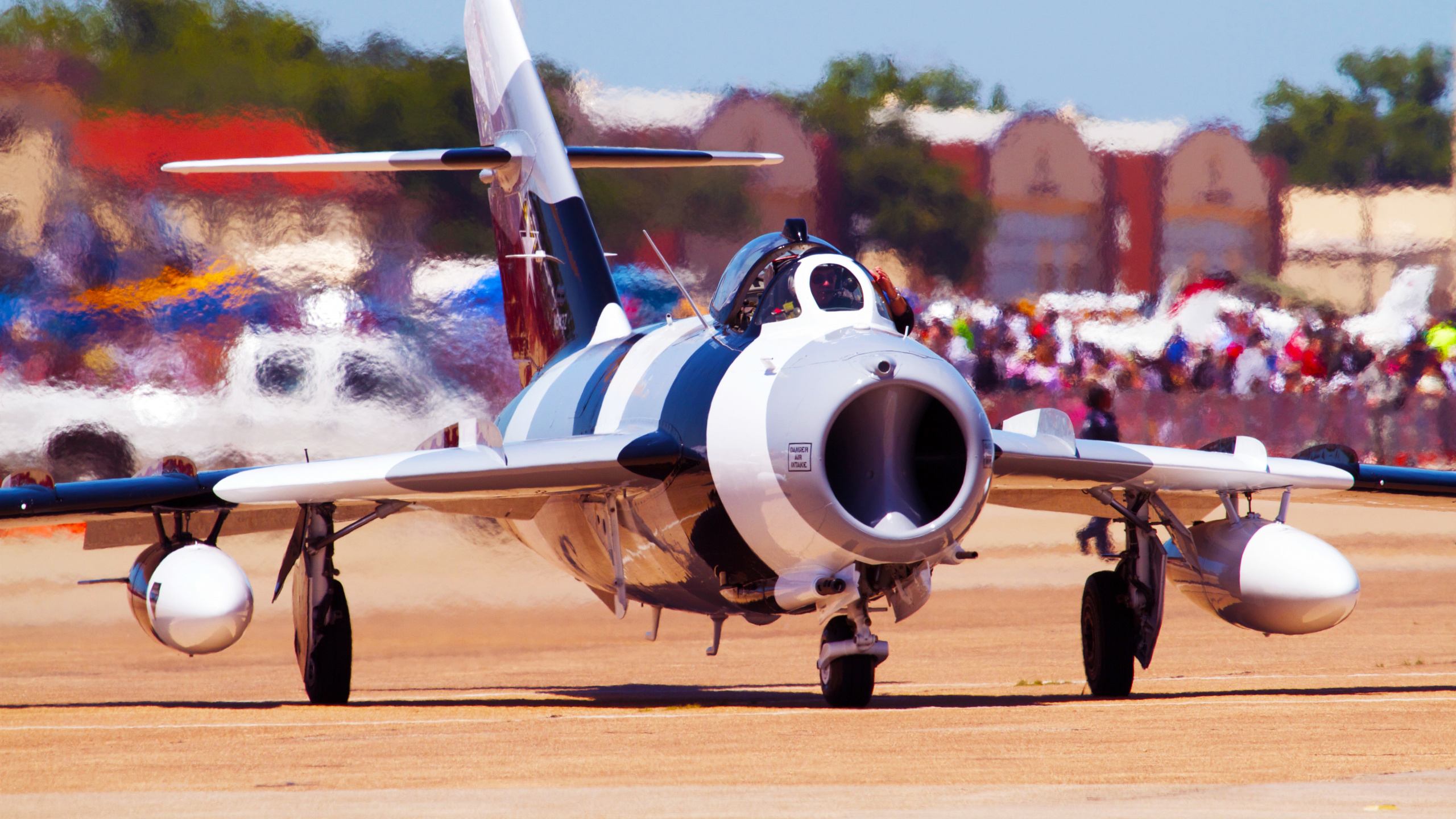White and Blue Airplane on Brown Field During Daytime. Wallpaper in 2560x1440 Resolution