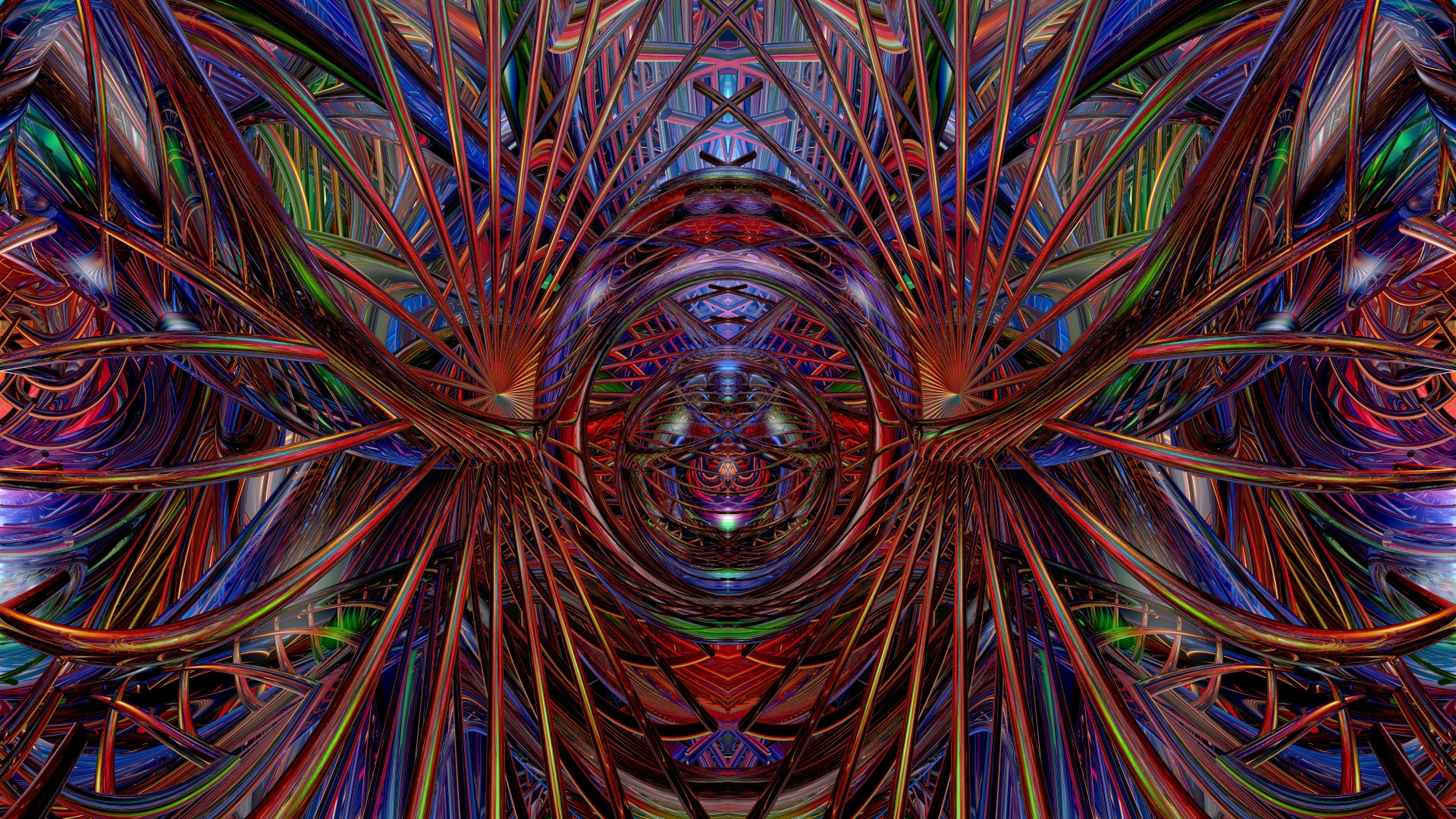 Blue Red and Green Abstract Painting. Wallpaper in 1920x1080 Resolution