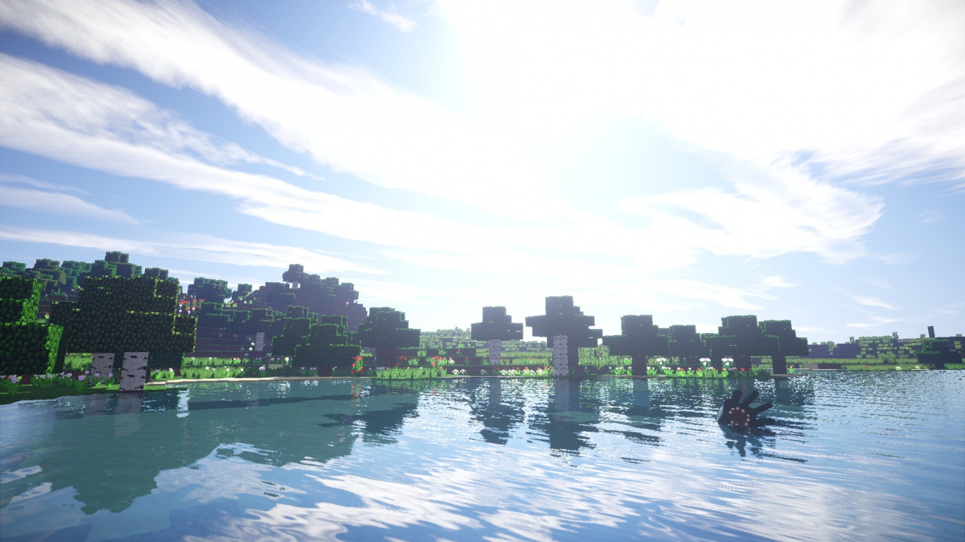 Minecraft, Reflexión, Agua, Naturaleza, Los Recursos de Agua. Wallpaper in 1366x768 Resolution