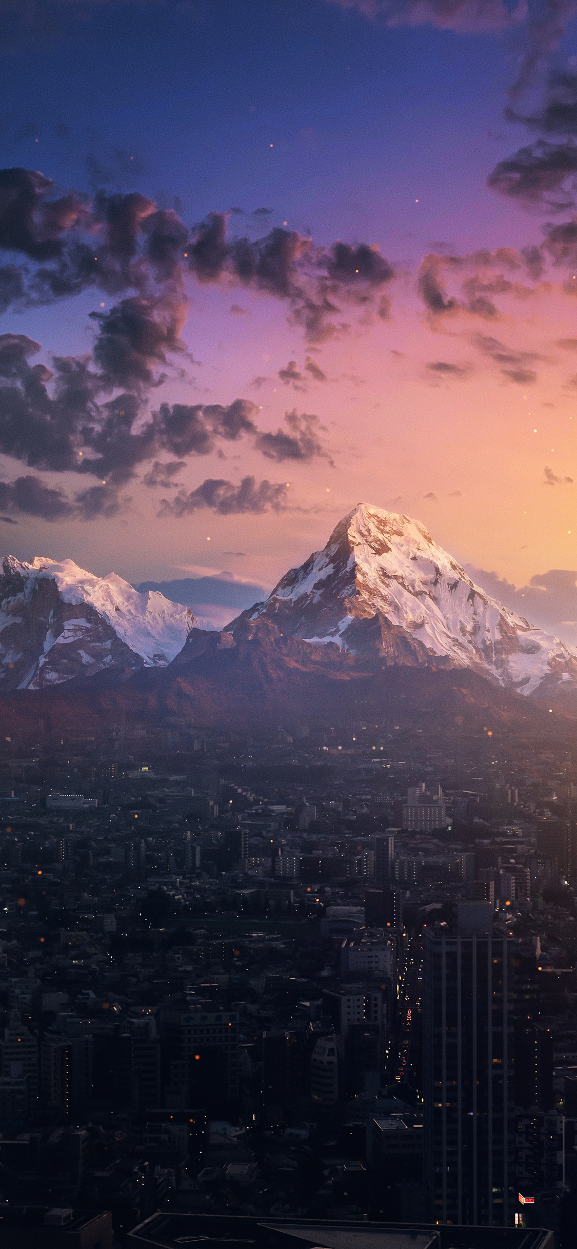 Buena, Smartphone, Ambiente, Montaña, Afterglow. Wallpaper in 1125x2436 Resolution