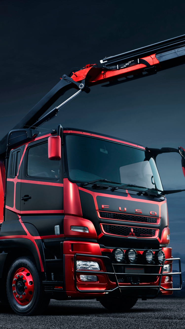 Red Truck on Road During Night Time. Wallpaper in 750x1334 Resolution