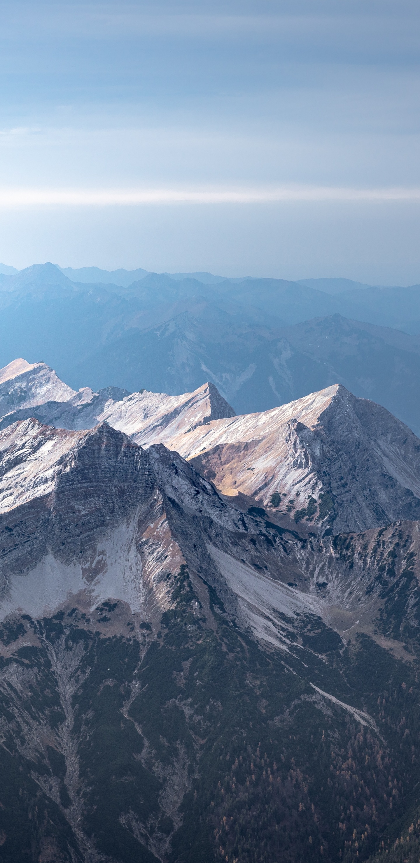 Gamme de Montagne, Terrain, le Relief Glaciaire, Cumulus, Vallée. Wallpaper in 1440x2960 Resolution
