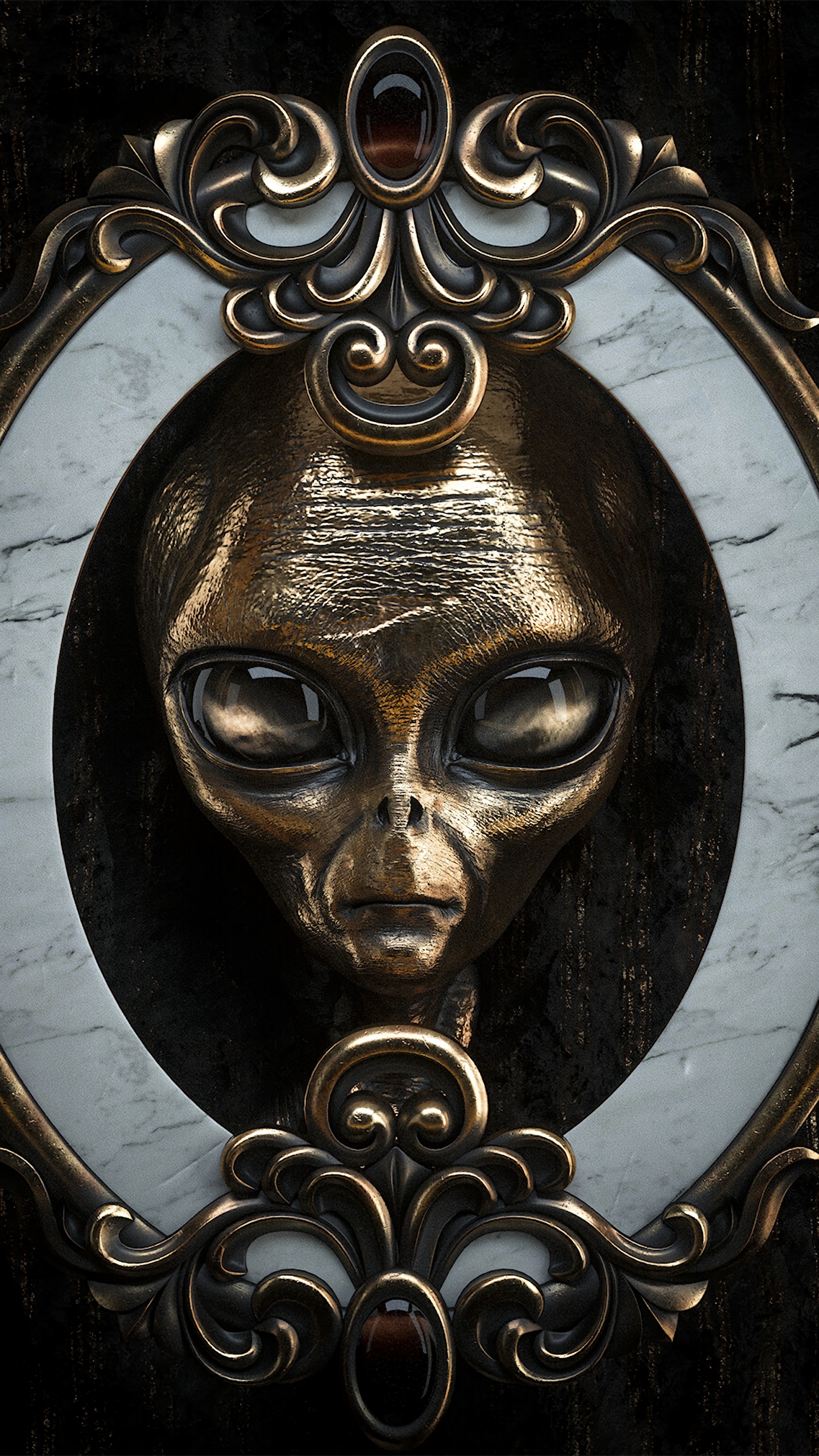 Gold and Silver Round Wall Decor. Wallpaper in 1440x2560 Resolution