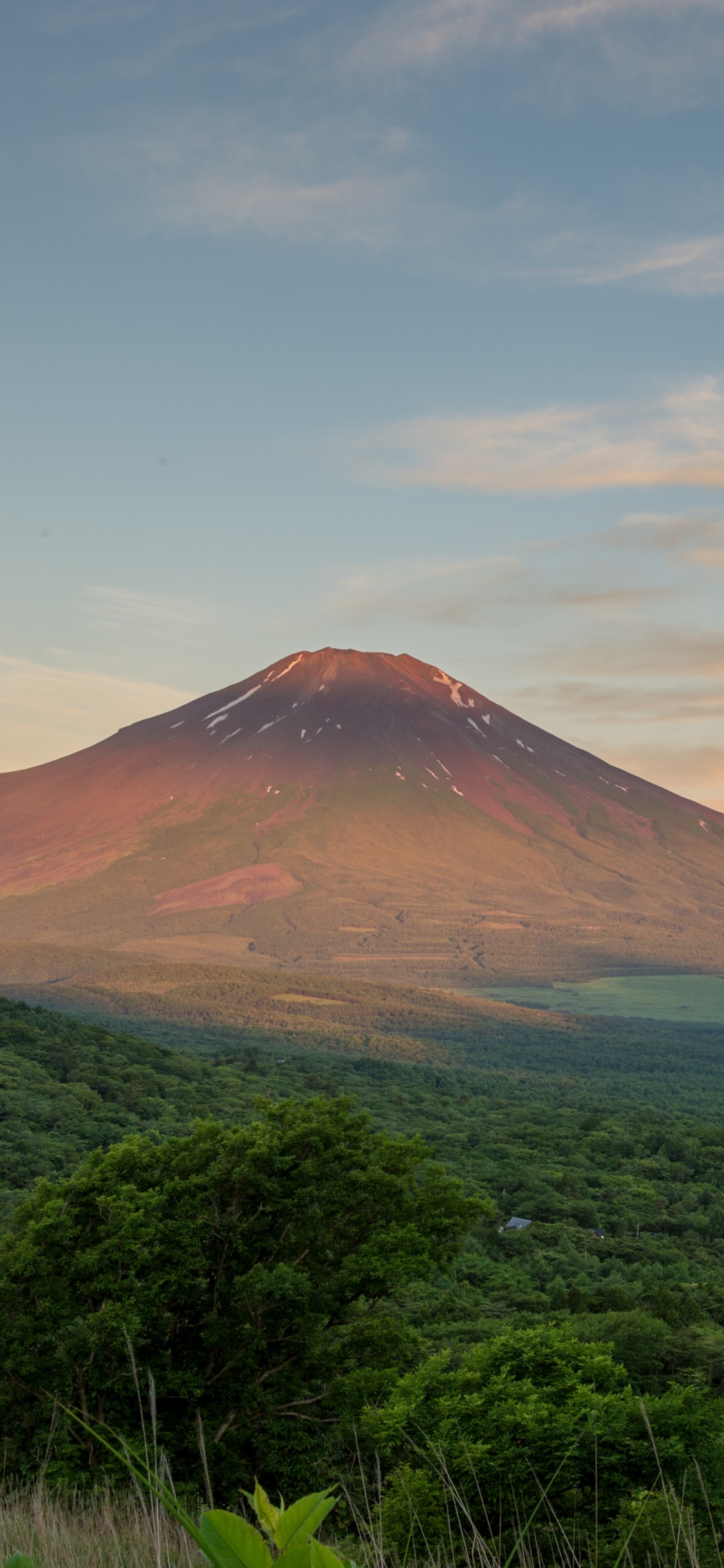 富士山, 高地, 黎明, 早上, 天空 壁纸 1125x2436 允许