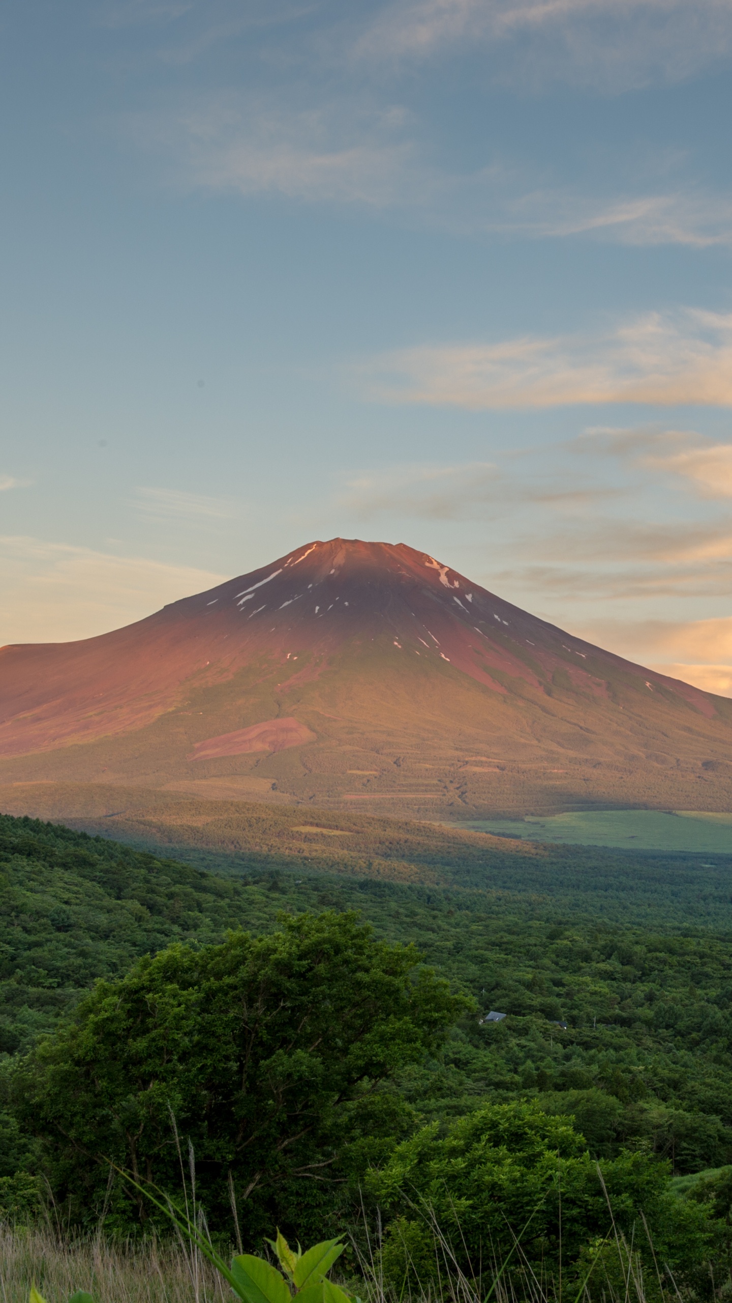 富士山, 高地, 黎明, 早上, 天空 壁纸 1440x2560 允许