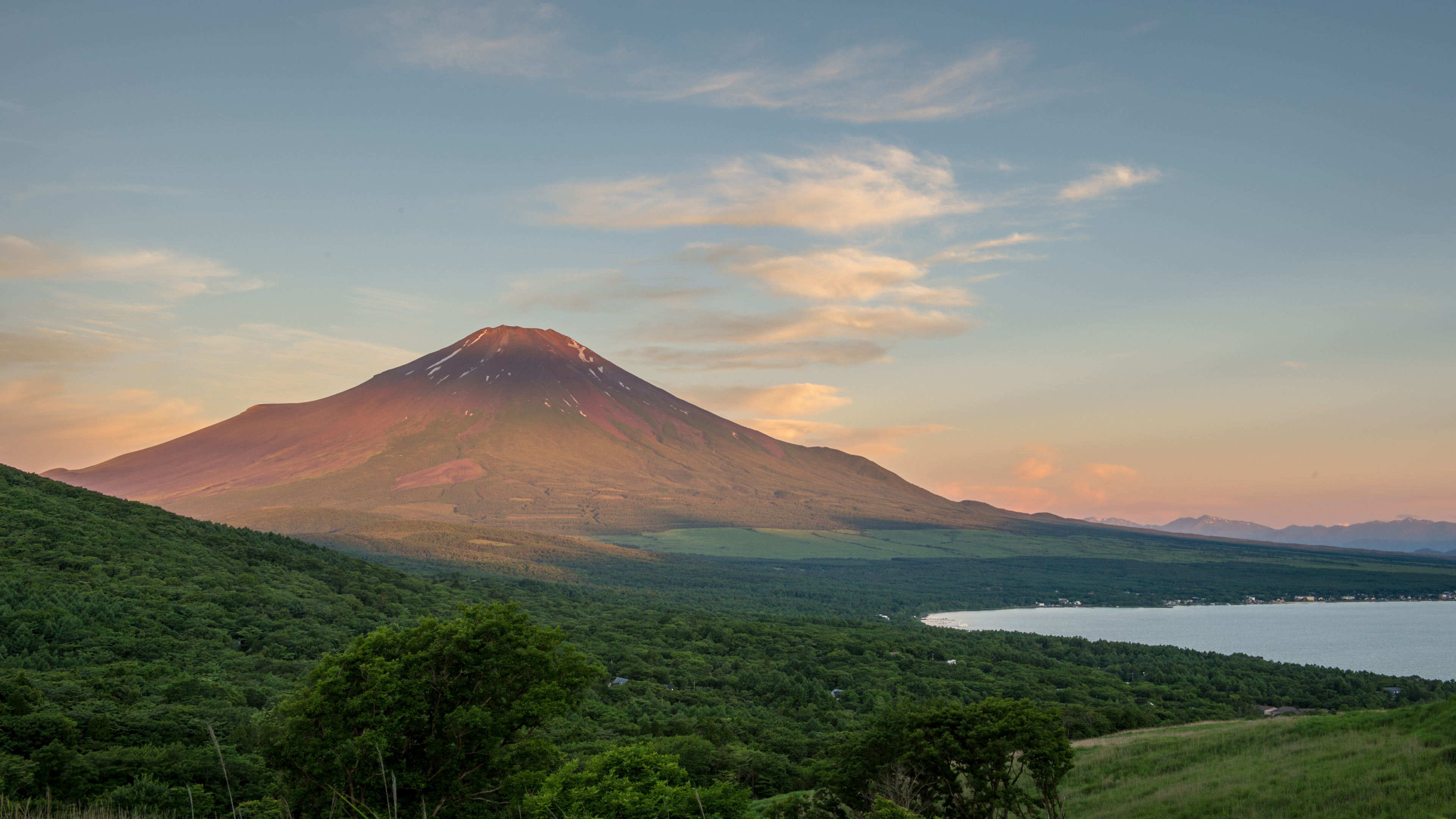 富士山, 高地, 黎明, 早上, 天空 壁纸 3840x2160 允许