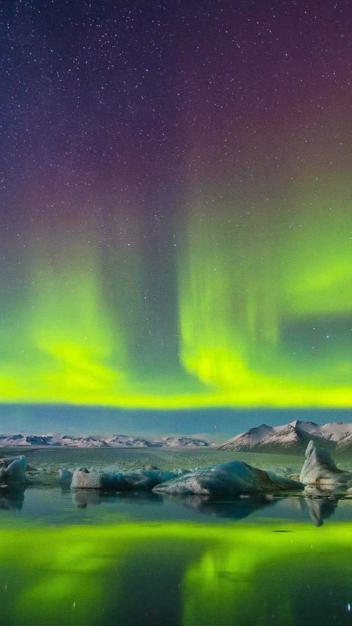 Aurora, Natur, Naturlandschaft, Gr, Atmosphäre. Wallpaper in 720x1280 Resolution
