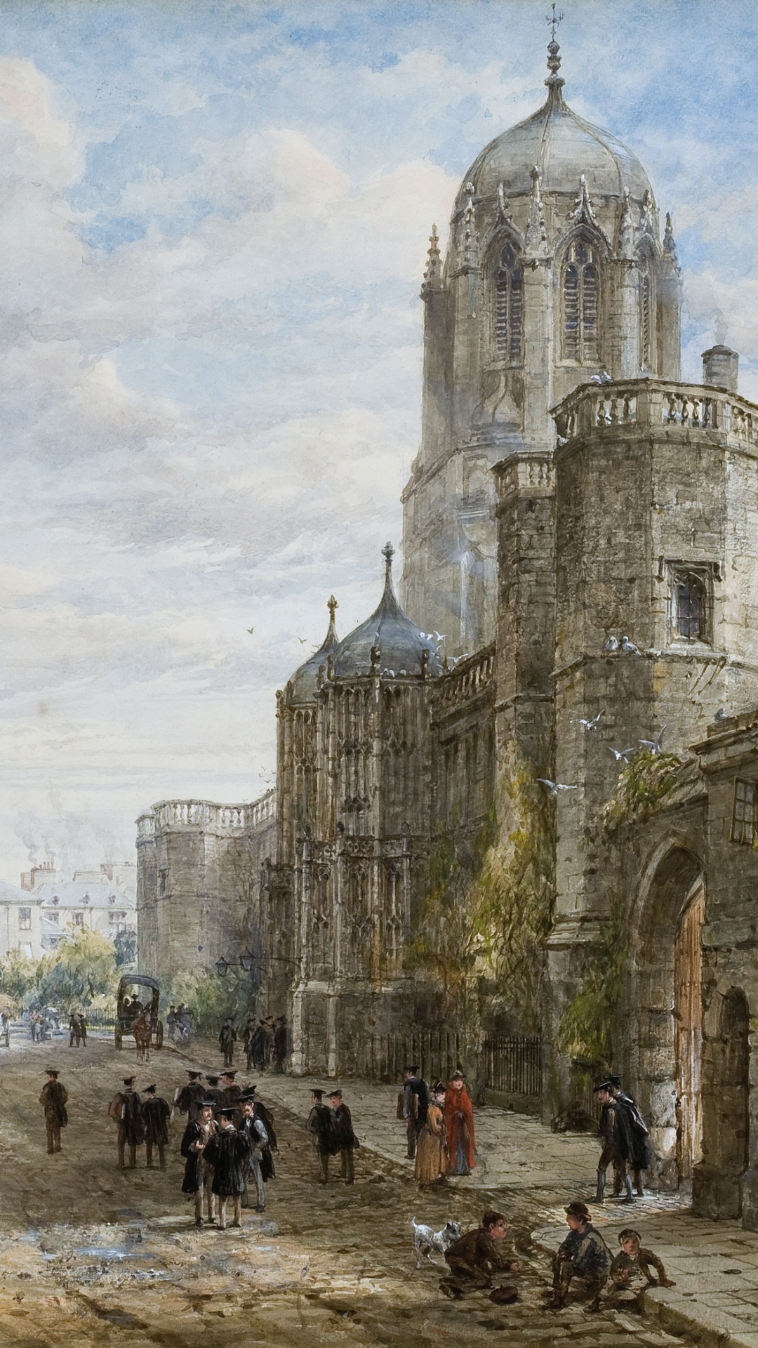 Leute, Die Tagsüber in Der Nähe Eines Grauen Betongebäudes Auf Der Straße Gehen. Wallpaper in 1080x1920 Resolution